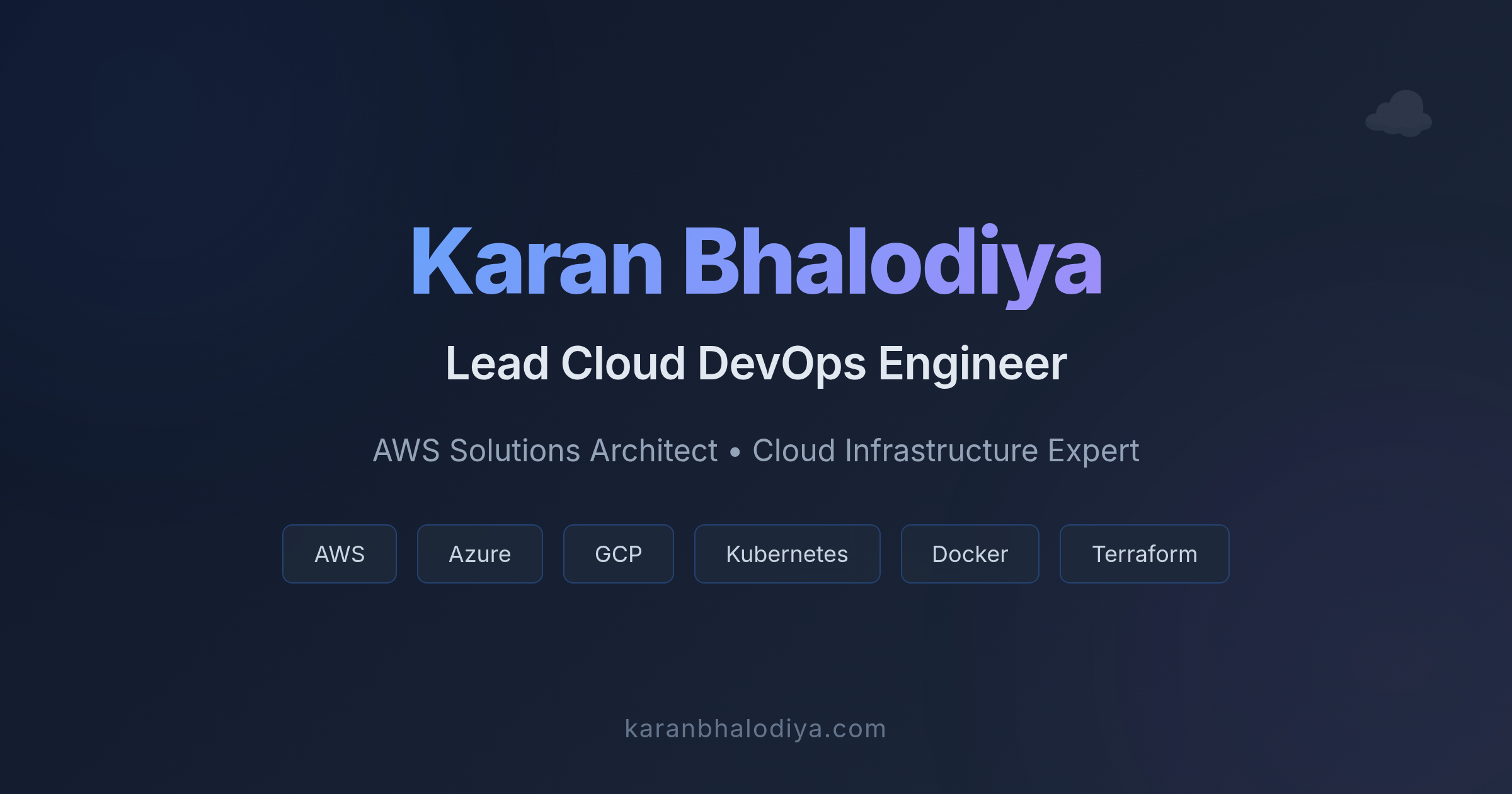 Karan Bhalodiya | Lead Cloud DevOps Engineer | AWS Solutions Architect